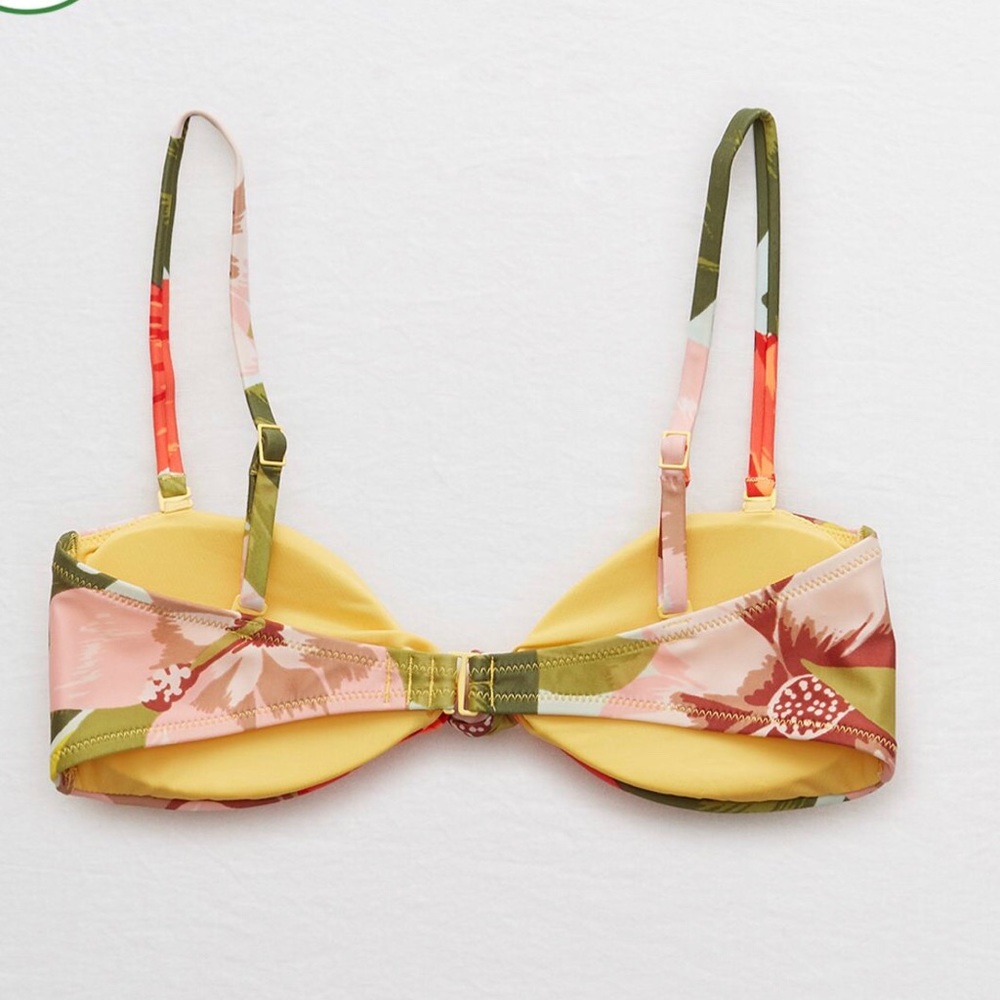 🆕Aerie floral knot red bandeau bikini top 🌺 - Picture 3 of 6